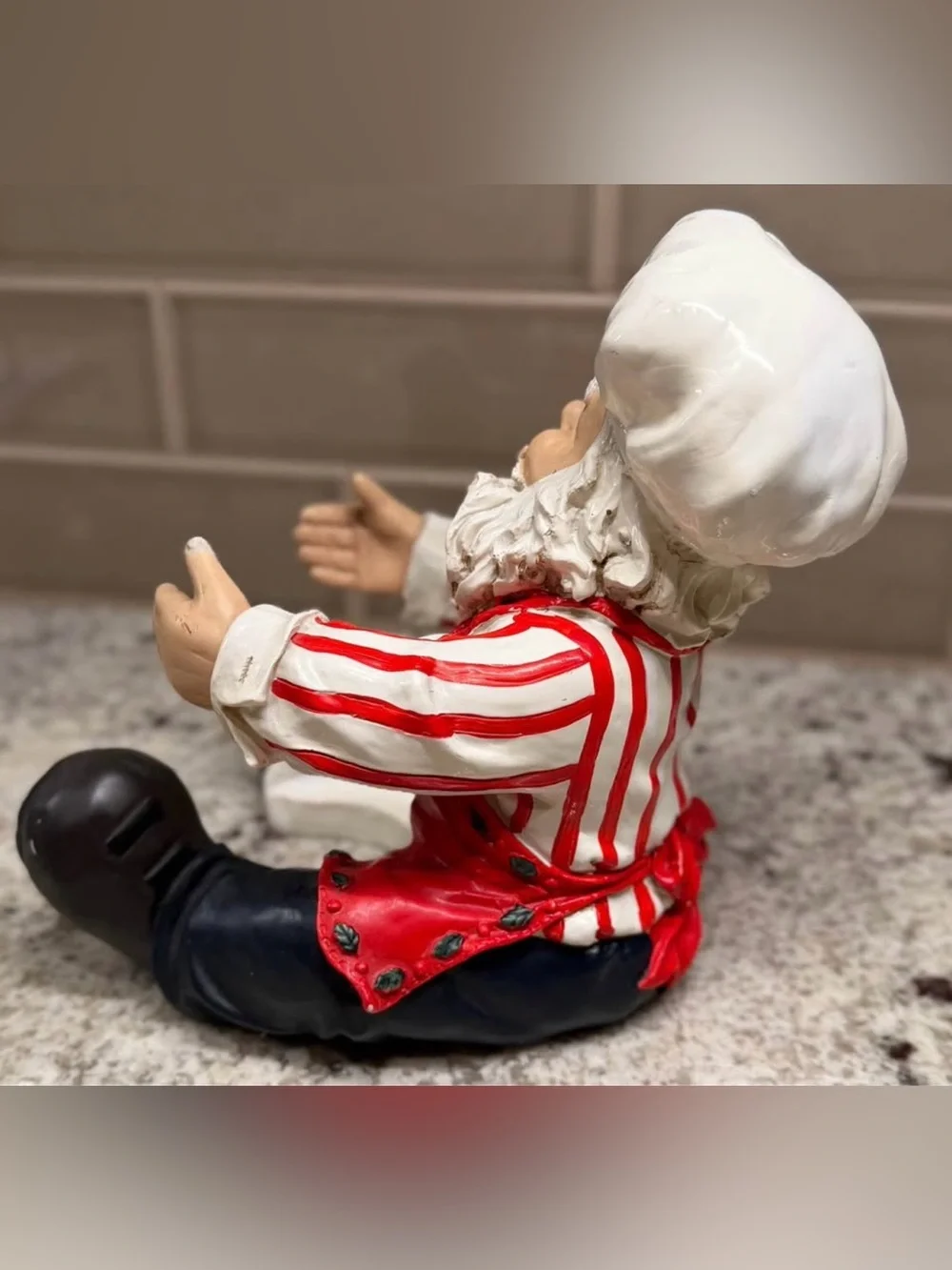 Santa Chef Wine Bottle Holder Christmas Kitchen Decor Holiday Bar